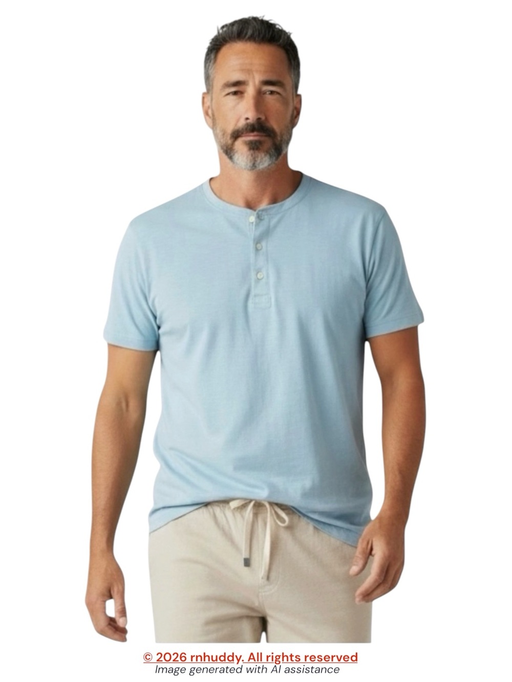J. Crew L light blue slub cotton Henley tee